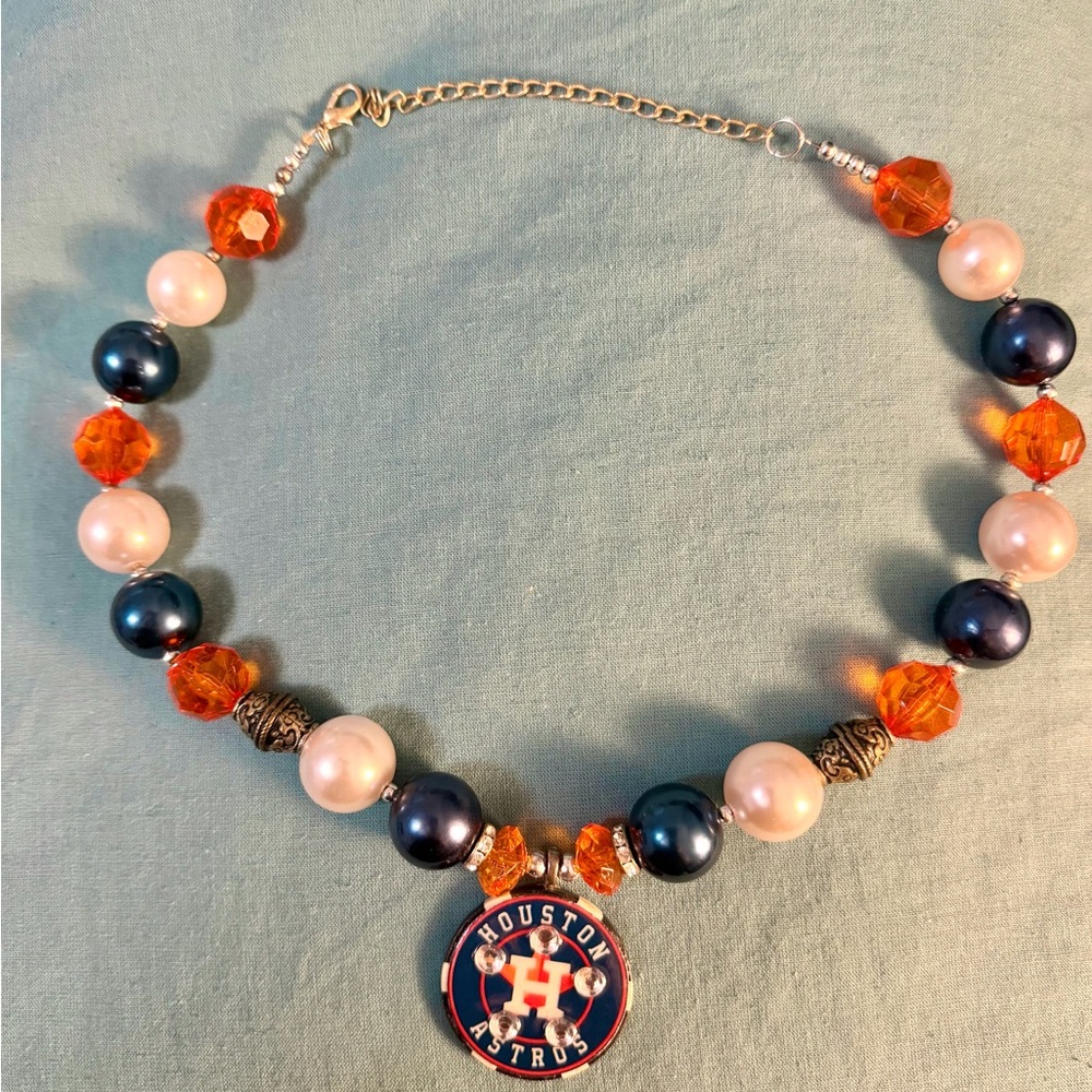 Houston Astros Beaded Necklace
